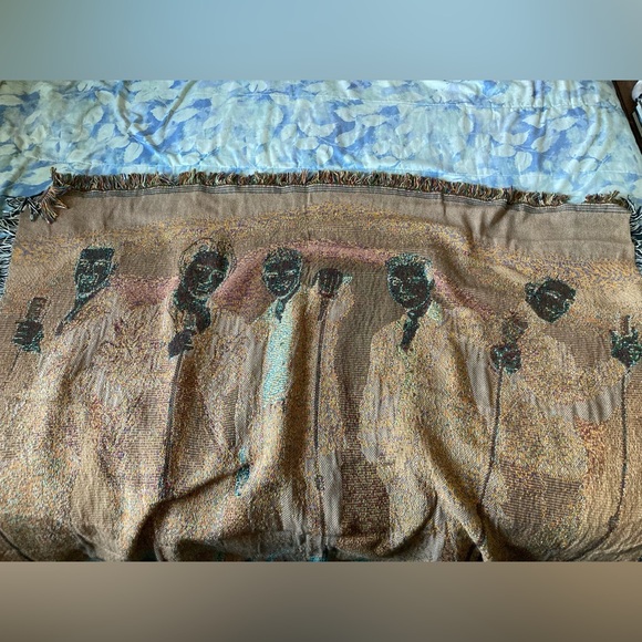 NSYNC Vintage 90s Tapestry Blanket Justin Timberlake Woven Afgan Throw 55”x48” - Picture 14 of 14